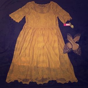 Gold Lace Dress
